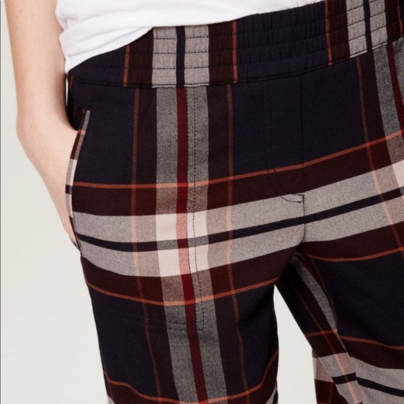 Burgundy Plaid Joggers - Picture 5 of 7